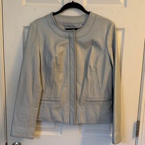 Alfani Soft Gray Leather Jacket
